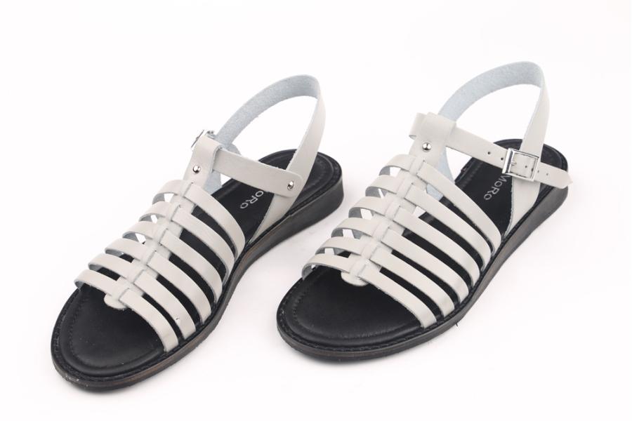 d.moro shoes Women Leather Sandals for summer: 0160 Bone Black Leather (Wholesale)