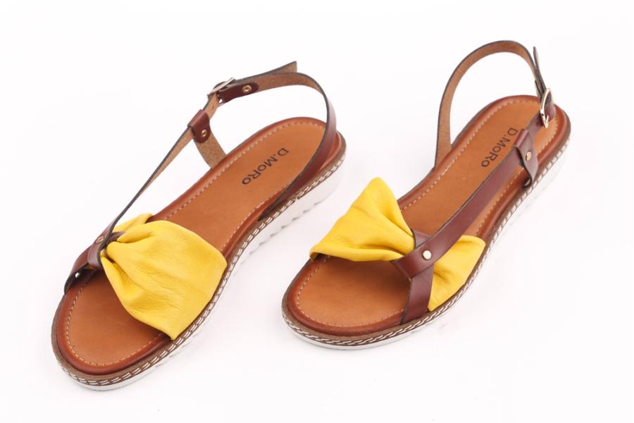 d.moro shoes Women Leather Sandals for summer: 12117-105 Yellow Leather (Wholesale)