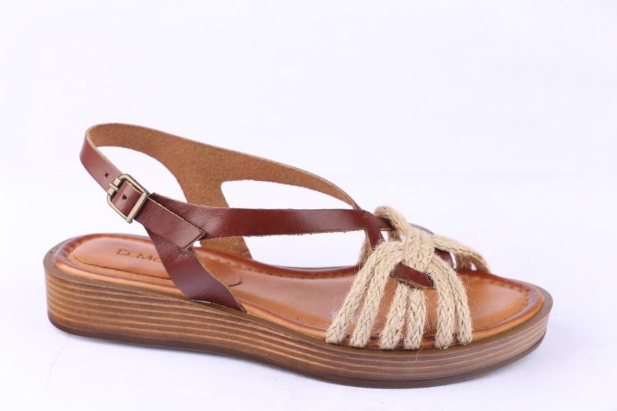 d.moro shoes Women Leather Sandals for summer: 2061-1025 Brown Beige Leather (Wholesale)