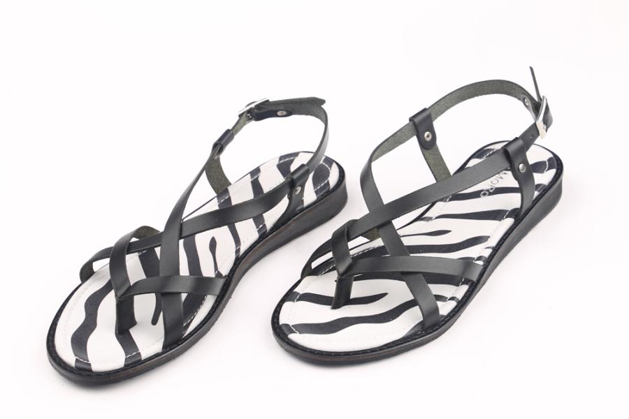 d.moro shoes Women Leather Sandals for summer: 5730-80 Black Zebra Leather (Wholesale)