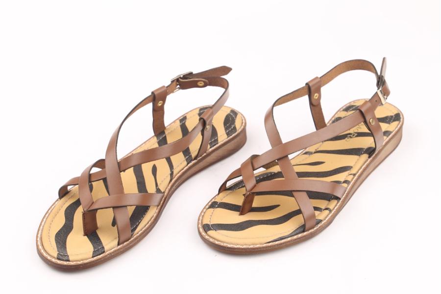 d.moro shoes Women Leather Sandals for summer: 5730-80 Tan Zebra Leather (Wholesale)