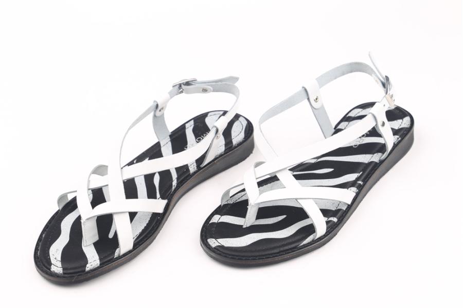d.moro shoes Women Leather Sandals for summer: 5730-80 White Zebra Leather (Wholesale)