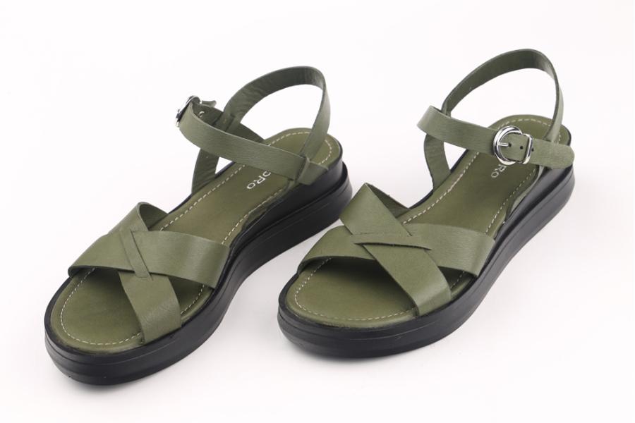 d.moro shoes Women Leather Sandals for summer: 704-5 Green Leather (Wholesale)