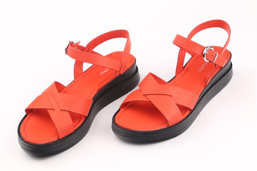 d.moro shoes Women Leather Sandals for summer: 704-5 Red Leather (Wholesale)