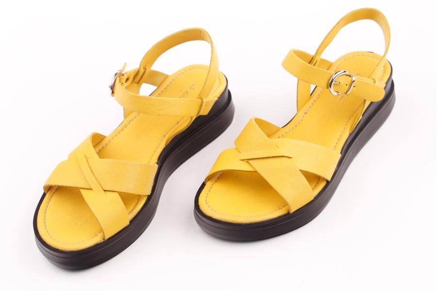 d.moro shoes Women Leather Sandals for summer: 704-5 Yellow Leather (Wholesale)