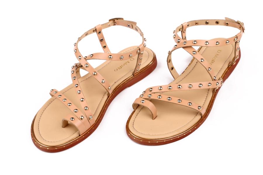 d.moro shoes Women Leather Sandals for summer: 707-83 Tan Leather (Wholesale)