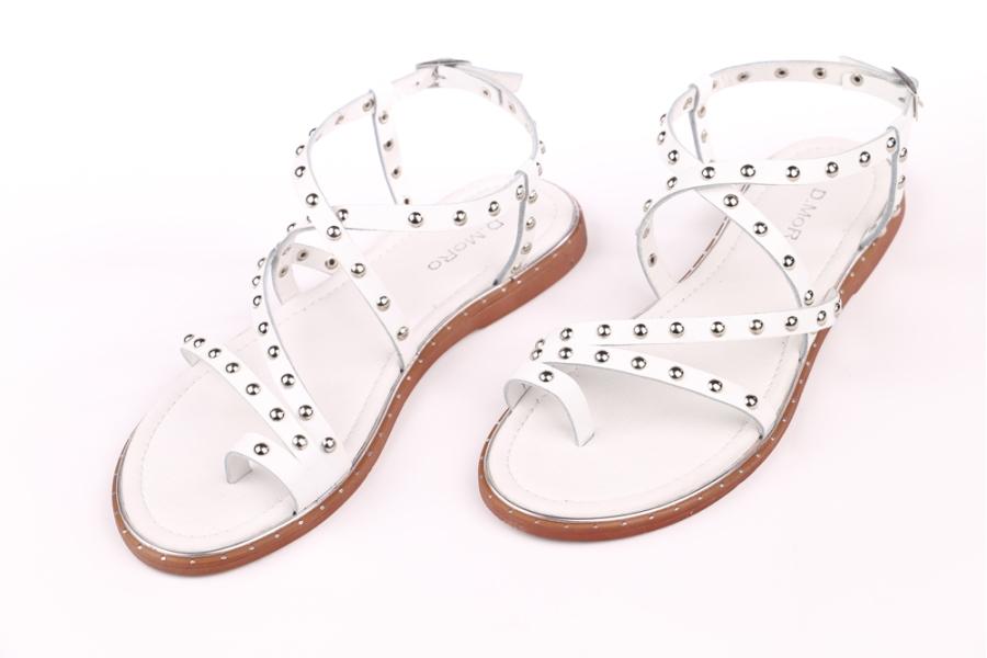 d.moro shoes Women Leather Sandals for summer: 707-83 White Leather (Wholesale)
