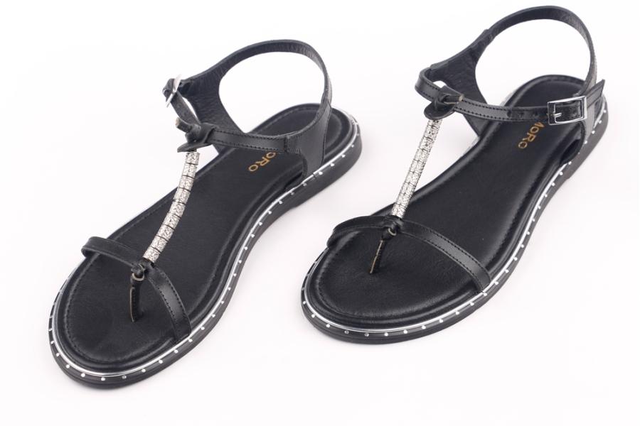 d.moro shoes Women Leather Sandals for summer: 707-97 Black Leather (Wholesale)