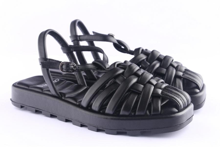 D.moro Shoes Women Leather Sandals For Summer: 87007-1 Black (Wholesale)