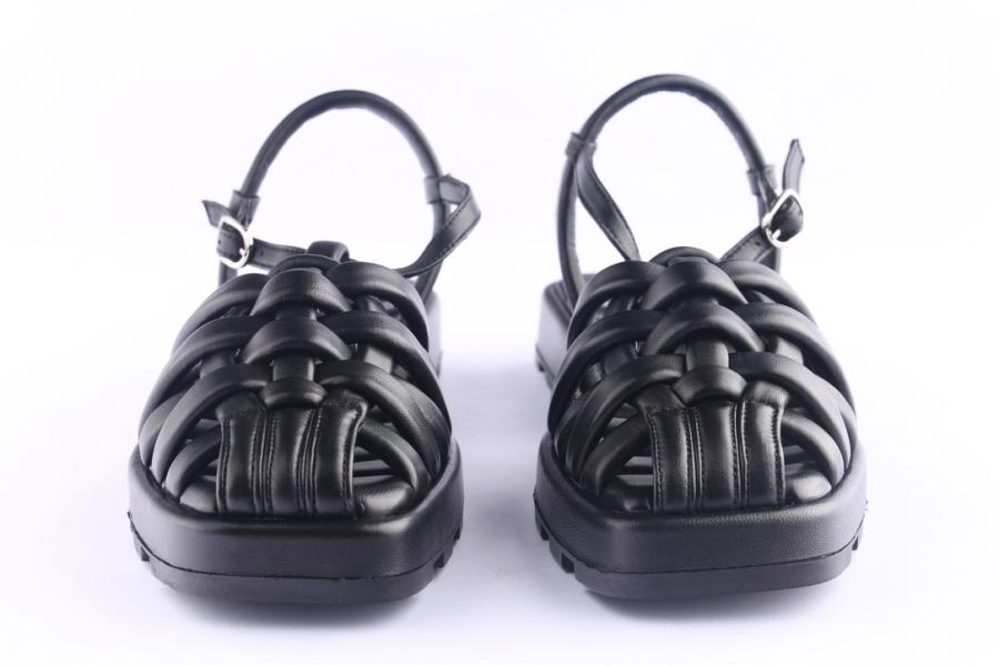 D.moro Shoes Women Leather Sandals For Summer: 87007-1 Black (Wholesale)