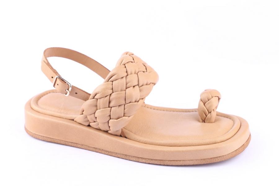 d.moro shoes Women Leather Sandals for summer: A:NETA-52 ÖR:TAŞ-40 Dark Beige Leather (Wholesale)