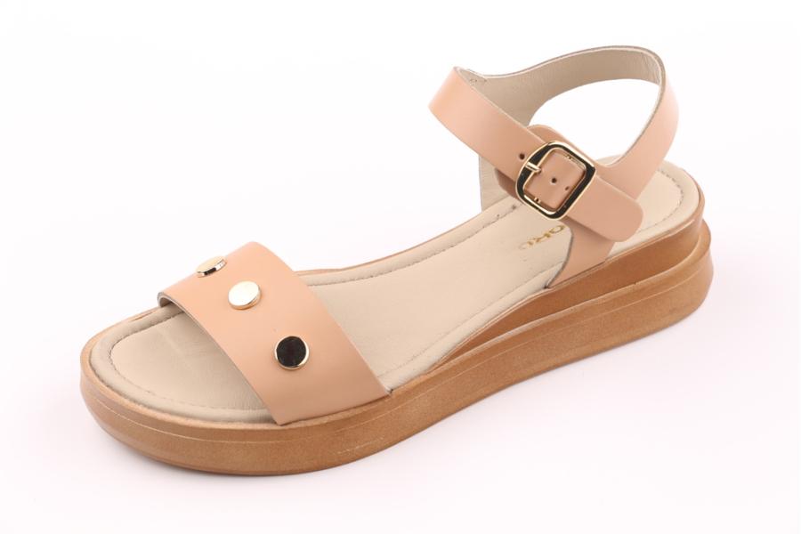 d.moro shoes Women Leather Sandals for summer: ALVİTO-8 Beige Leather (Wholesale)