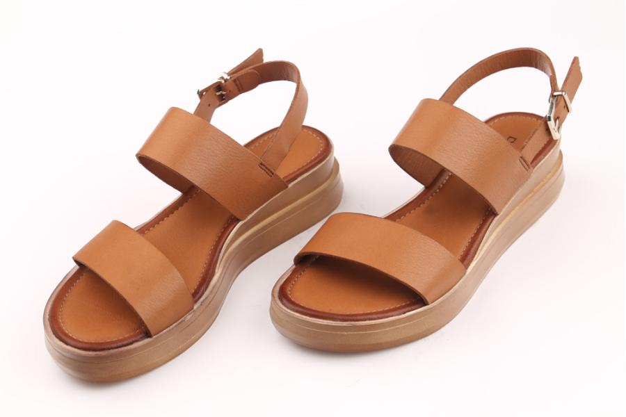 d.moro shoes Women Leather Sandals for summer: ALVİTO-9 Tan Leather (Wholesale)