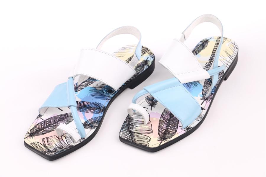 d.moro shoes Women Leather Sandals for summer: COSS-6 Mix Color ice blue Leather (Wholesale)