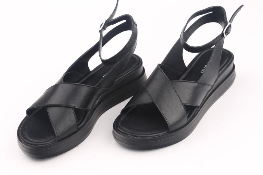 d.moro shoes Women Leather Sandals for summer: FT-124 Black Leather (Wholesale)