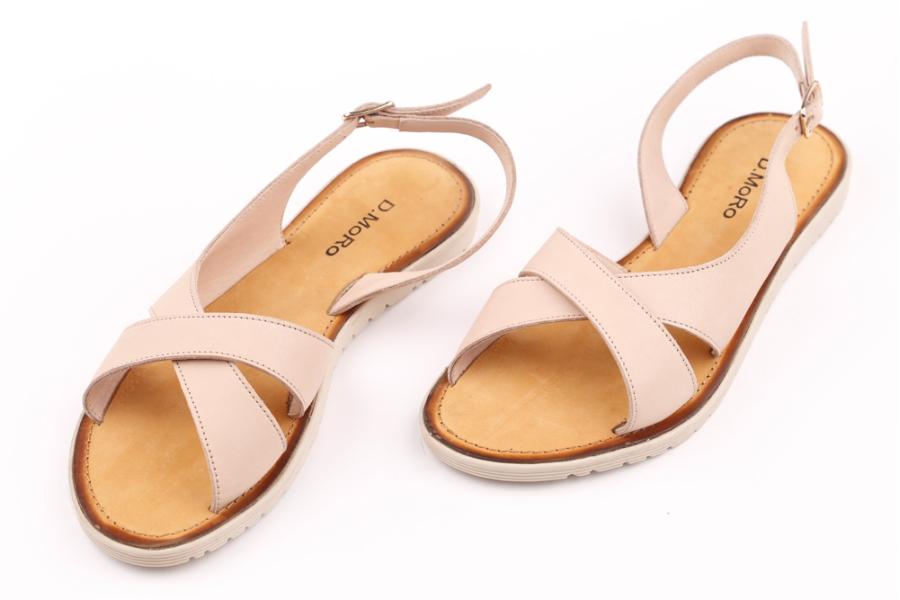 d.moro shoes Women Leather Sandals for summer: FT-125 Beige Leather (Wholesale)