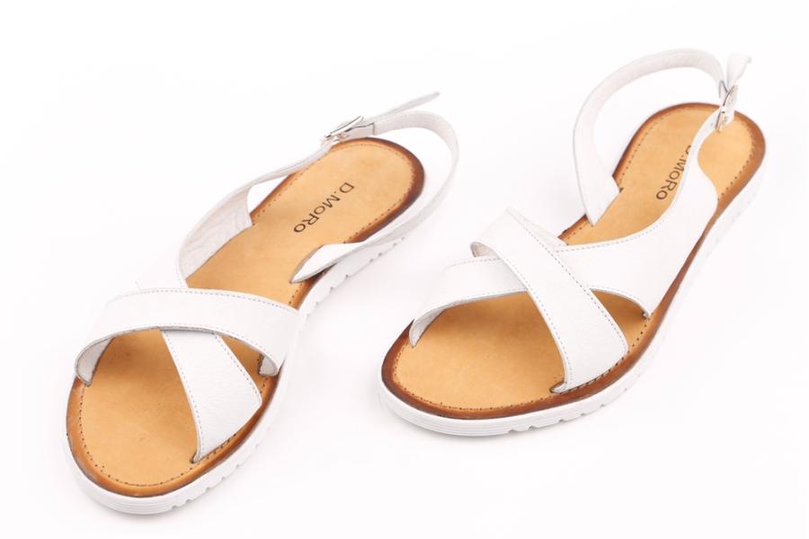 d.moro shoes Women Leather Sandals for summer: FT-125 White Leather (Wholesale)