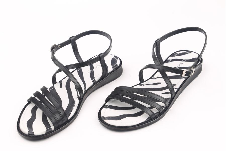 d.moro shoes Women Leather Sandals for summer: FT-182 Black Zebra Leather (Wholesale)