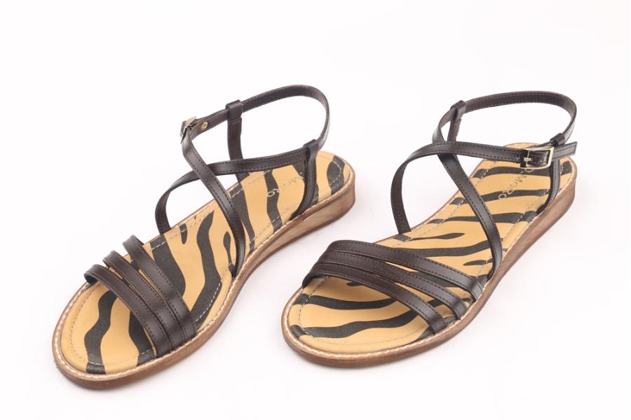 d.moro shoes Women Leather Sandals for summer: FT-182 Brown Zebra Leather (Wholesale)