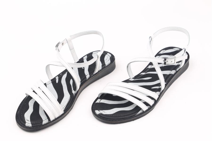 d.moro shoes Women Leather Sandals for summer: FT-182 White Zebra Leather (Wholesale)