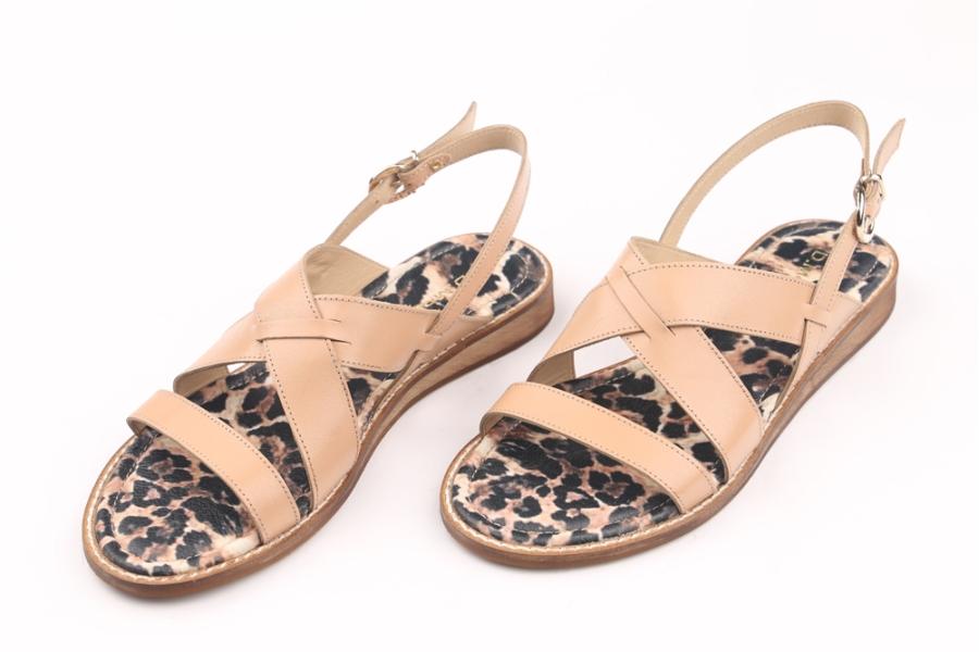 d.moro shoes Women Leather Sandals for summer: FT-260 Beige Leopard Leather (Wholesale)