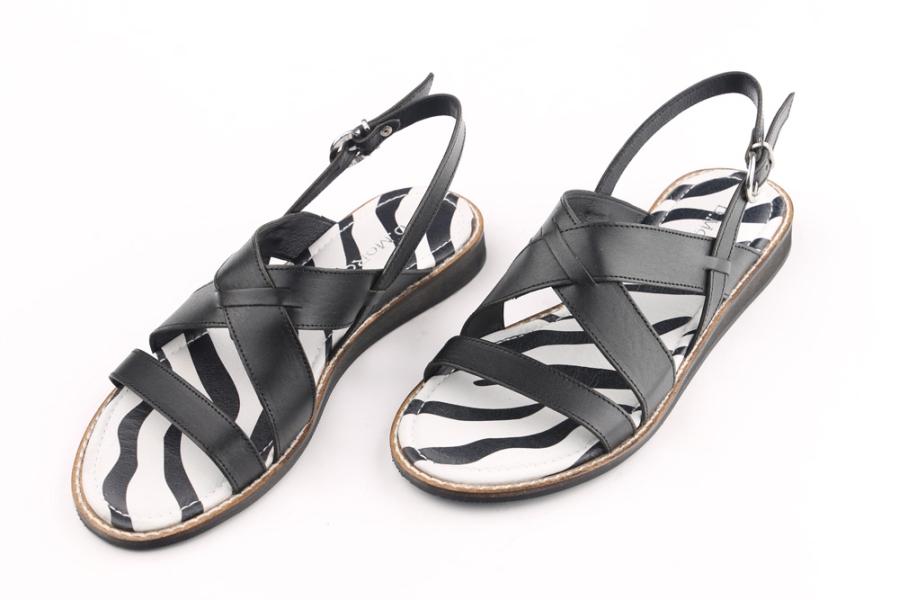 d.moro shoes Women Leather Sandals for summer: FT-260 Black Zebra Leather (Wholesale)