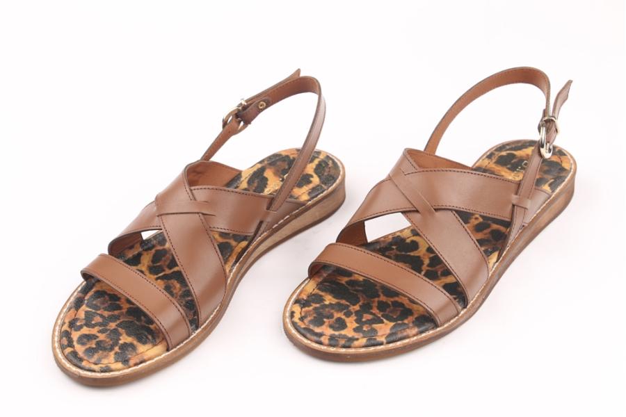 d.moro shoes Women Leather Sandals for summer: FT-260 Brown Leopard Leather (Wholesale)