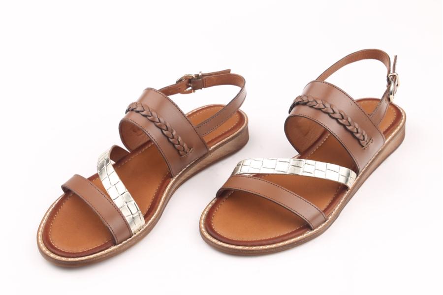 d.moro shoes Women Leather Sandals for summer: FT-330 Tan Leather (Wholesale)