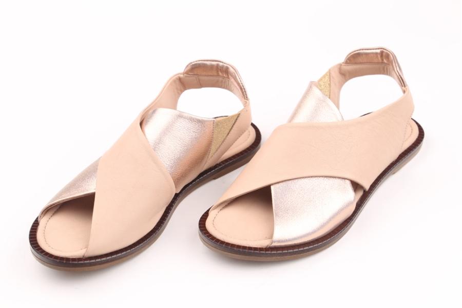 d.moro shoes Women Leather Sandals for summer: GATE-10 Beige Gold Leather (Wholesale)