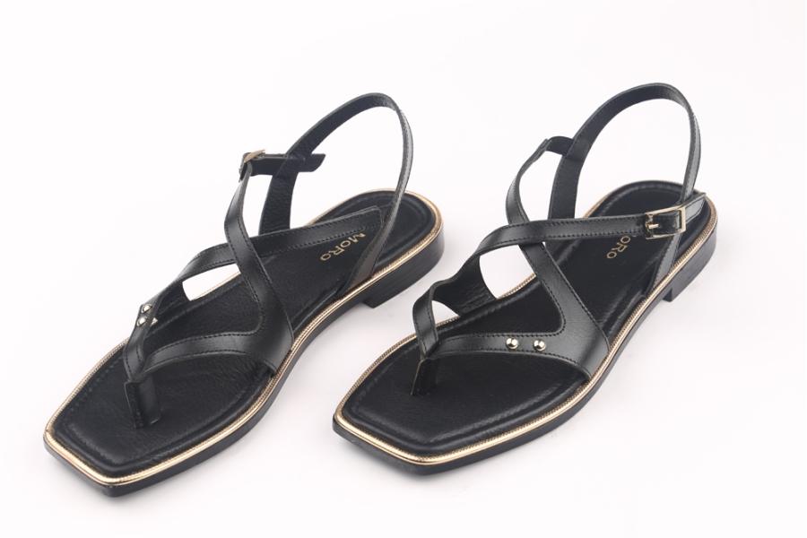 d.moro shoes Women Leather Sandals for summer: GRY-102 Black Leather (Wholesale)