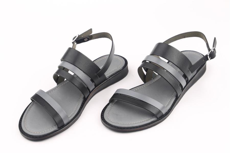 d.moro shoes Women Leather Sandals for summer: JURDAN-2 Black Grey Leather (Wholesale)