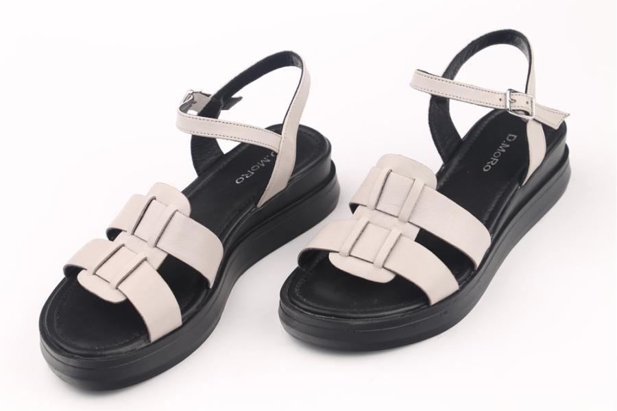 d.moro shoes Women Leather Sandals for summer: JURDAN-9 Cream Leather (Wholesale)