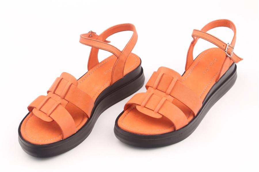 d.moro shoes Women Leather Sandals for summer: JURDAN-9 Orange Leather (Wholesale)