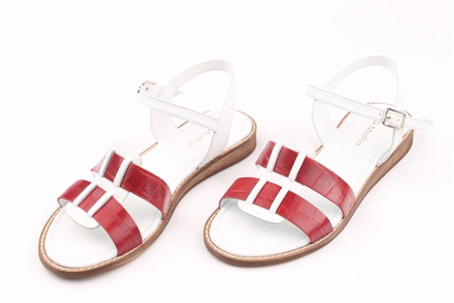 d.moro shoes Women Leather Sandals for summer: JURDAN-9 Red White Leather (Wholesale)