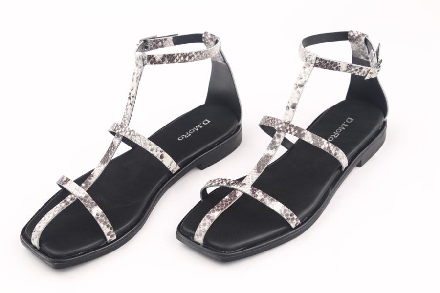 d.moro shoes Women Leather Sandals for summer: MORO-47 Black Snake Leather (Wholesale)