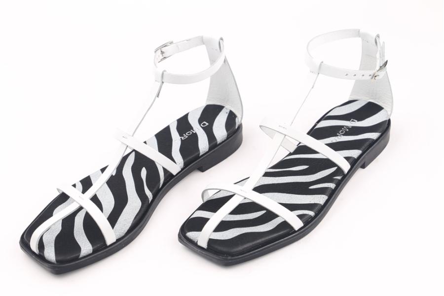 d.moro shoes Women Leather Sandals for summer: MORO-47-Z White Zebra Leather (Wholesale)