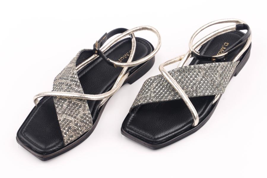 d.moro shoes Women Leather Sandals for summer: MORO-48 Mix Color Black Leather (Wholesale)