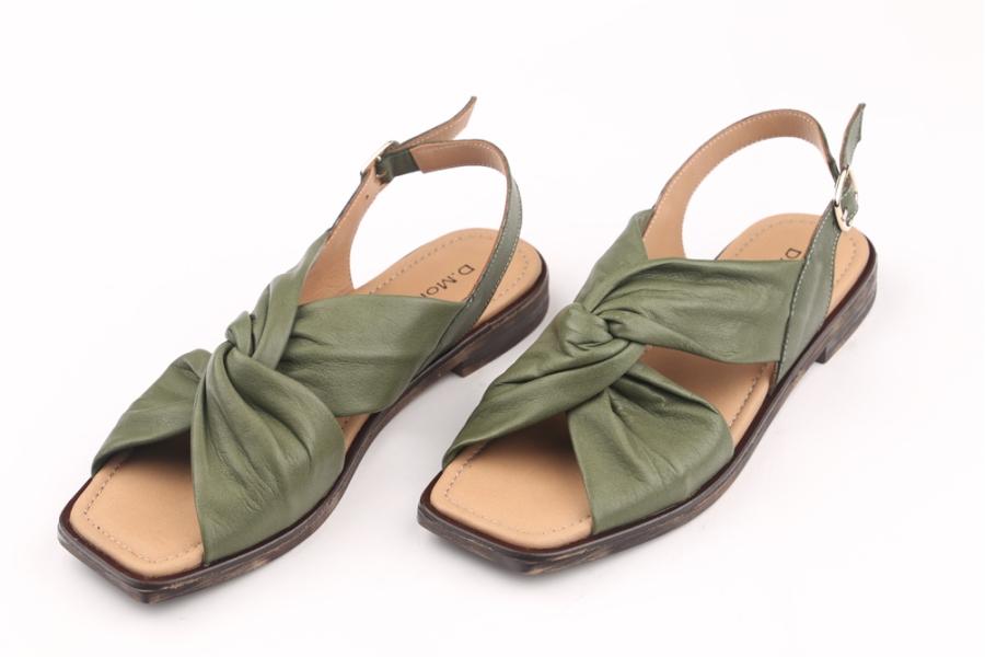 d.moro shoes Women Leather Sandals for summer: MORO-56 Green Beige Leather (Wholesale)