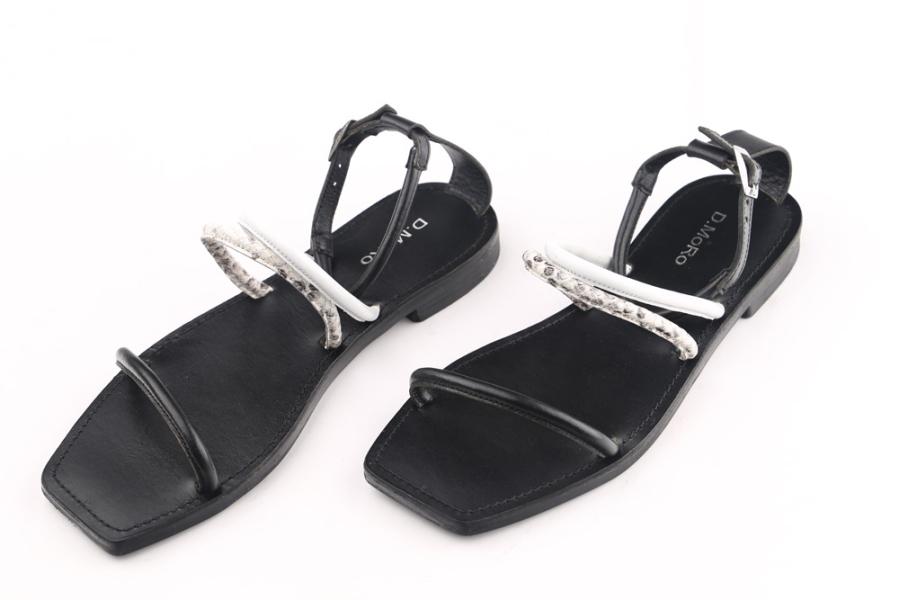d.moro shoes Women Leather Sandals for summer: MORO-62 Mix Color Black Leather (Wholesale)