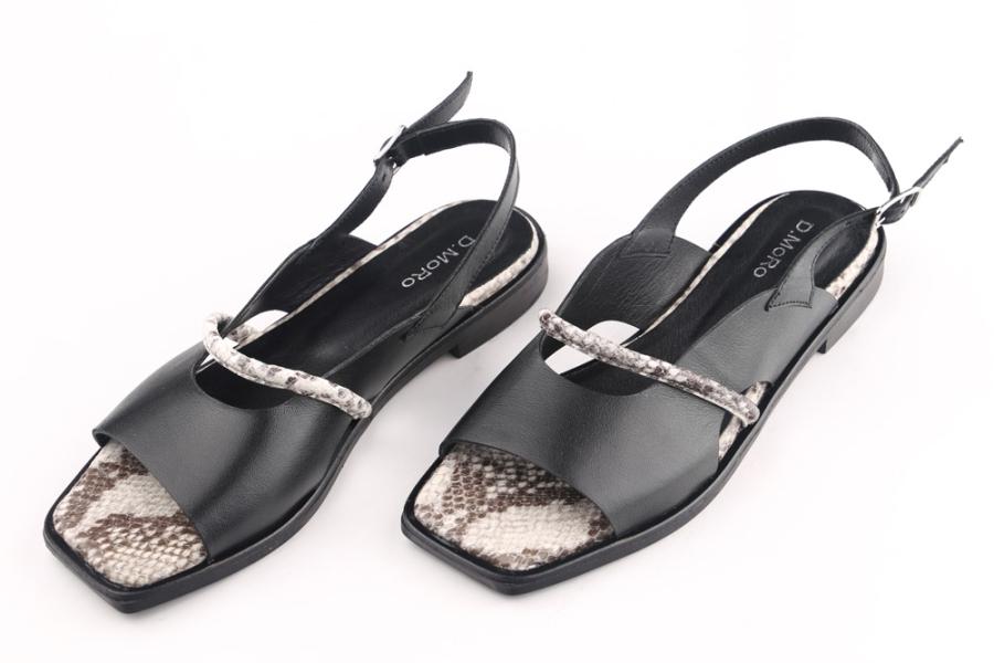 d.moro shoes Women Leather Sandals for summer: MORO-99 Black Snake Leather (Wholesale)