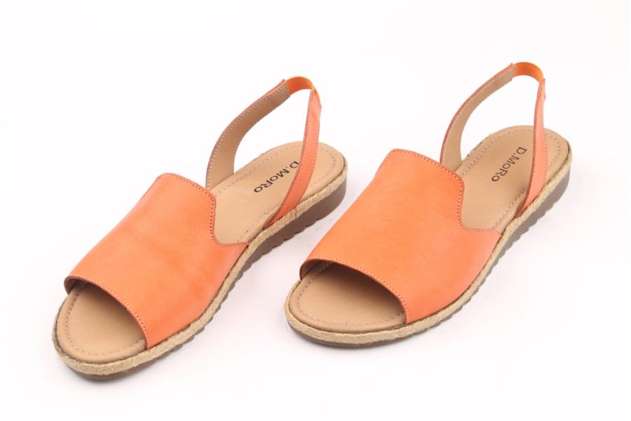 d.moro shoes Women Leather Sandals for summer: NAT-23 Orange Leather (Wholesale)