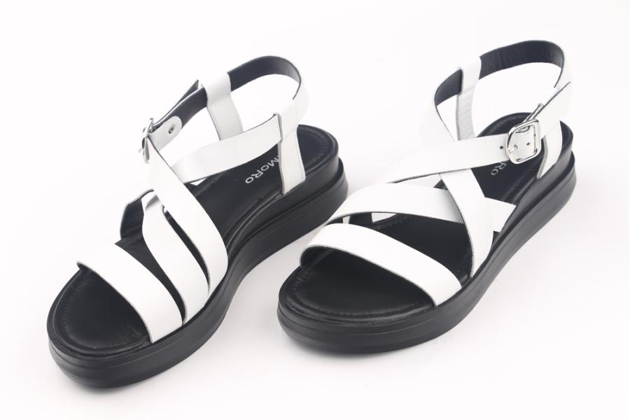 d.moro shoes Women Leather Sandals for summer: PİKO-11 White Leather (Wholesale)