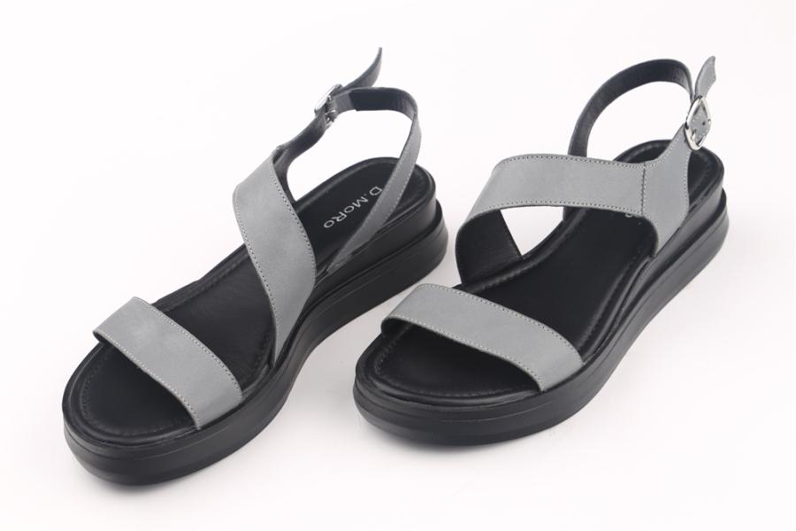 d.moro shoes Women Leather Sandals for summer: PİKO-8 Grey Leather (Wholesale)