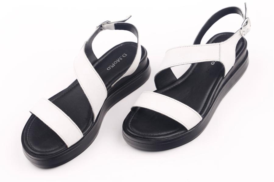 d.moro shoes Women Leather Sandals for summer: PİKO-8 White Leather (Wholesale)