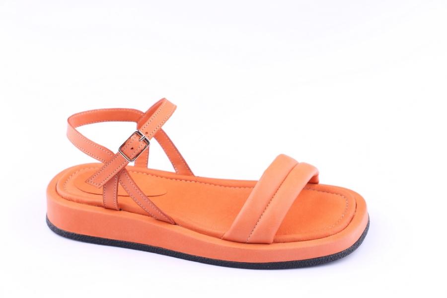 d.moro shoes Women Leather Sandals for summer: TAŞ-157 Orange Leather (Wholesale)