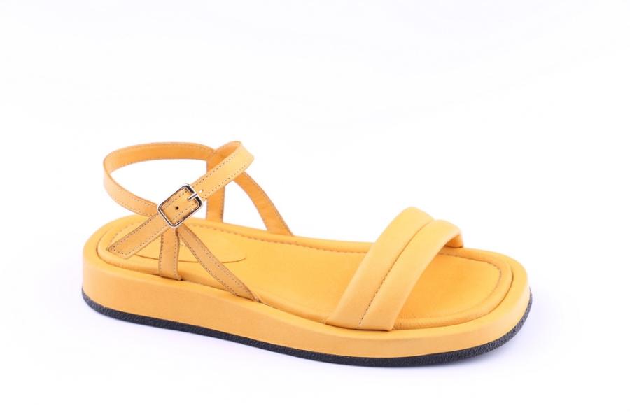 d.moro shoes Women Leather Sandals for summer: TAŞ-157 Yellow Leather (Wholesale)