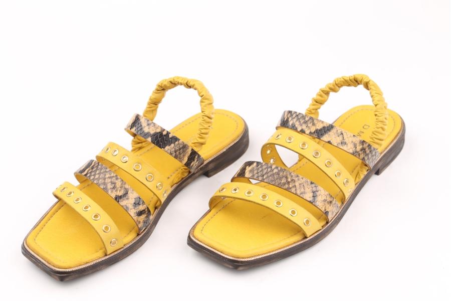 d.moro shoes Women Leather Sandals for summer: TAŞ-21 Yellow Snake Leather (Wholesale)