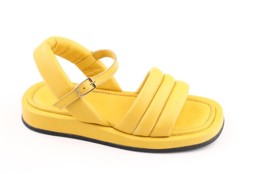 d.moro shoes Women Leather Sandals for summer: TAŞ-241 Yellow Leather (Wholesale)