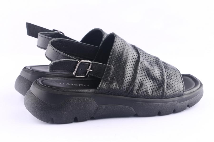 D.moro Shoes Women Leather Sandals For Summer: TAŞ-257 (Delikli) Black (Wholesale)