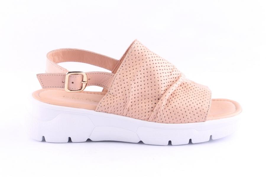 d.moro shoes Women Leather Sandals for Summer: TAŞ-257 (Delikli) Cream (Wholesale)